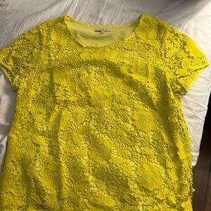 Madewell yellow eyelet top in medium